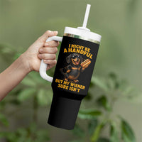 Funny Embarrassing Dachshund Tumbler With Handle Wiener Hot Dog Pun Crude Cringey Inappropriate Humor
