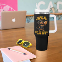Funny Embarrassing Dachshund Tumbler With Handle Wiener Hot Dog Pun Crude Cringey Inappropriate Humor