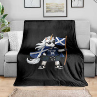 Funny Scotland Unicorn Throw Blanket Cool Scottish Unicorn with Kilt Flag Scotland Pride Football Fans