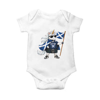 Funny Scotland Unicorn Baby Onesie Cool Scottish Unicorn with Kilt Flag Scotland Pride Football Fans
