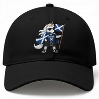Funny Scotland Unicorn Baseball Cap Cool Scottish Unicorn with Kilt Flag Scotland Pride Football Fans