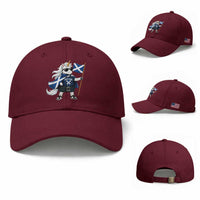 Funny Scotland Unicorn Baseball Cap Cool Scottish Unicorn with Kilt Flag Scotland Pride Football Fans