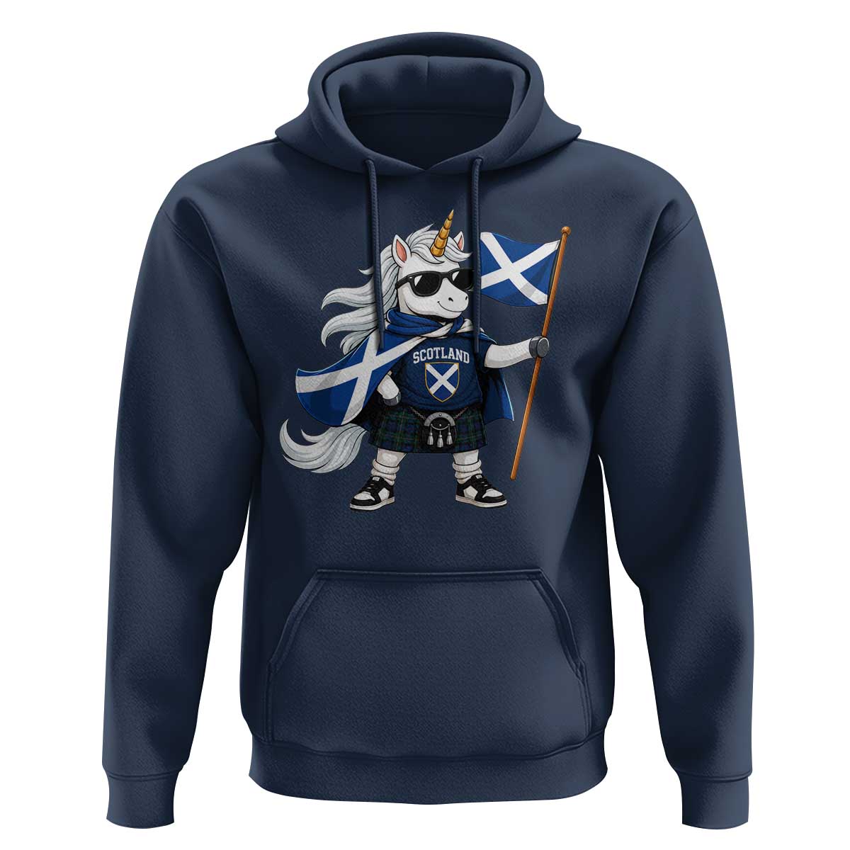 Funny Scotland Unicorn Hoodie Cool Scottish Unicorn with Kilt Flag Scotland Pride Football Fans
