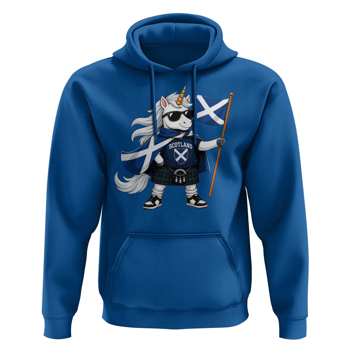 Funny Scotland Unicorn Hoodie Cool Scottish Unicorn with Kilt Flag Scotland Pride Football Fans
