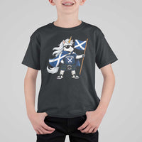 Funny Scotland Unicorn T Shirt For Kid Cool Scottish Unicorn with Kilt Flag Scotland Pride Football Fans