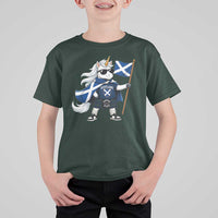 Funny Scotland Unicorn T Shirt For Kid Cool Scottish Unicorn with Kilt Flag Scotland Pride Football Fans