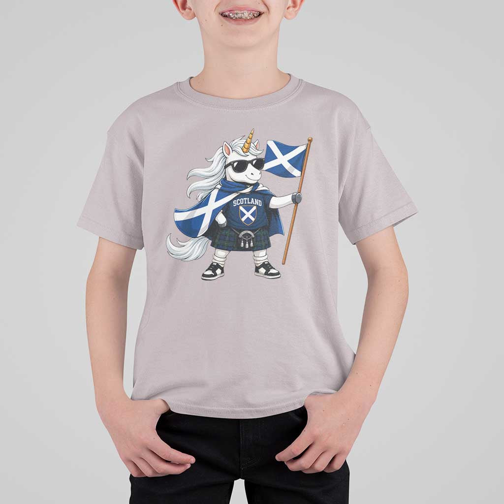 Funny Scotland Unicorn T Shirt For Kid Cool Scottish Unicorn with Kilt Flag Scotland Pride Football Fans