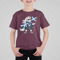 Funny Scotland Unicorn T Shirt For Kid Cool Scottish Unicorn with Kilt Flag Scotland Pride Football Fans