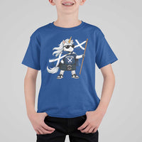 Funny Scotland Unicorn T Shirt For Kid Cool Scottish Unicorn with Kilt Flag Scotland Pride Football Fans