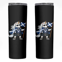 Funny Scotland Unicorn Skinny Tumbler Cool Scottish Unicorn with Kilt Flag Scotland Pride Football Fans