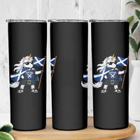 Funny Scotland Unicorn Skinny Tumbler Cool Scottish Unicorn with Kilt Flag Scotland Pride Football Fans