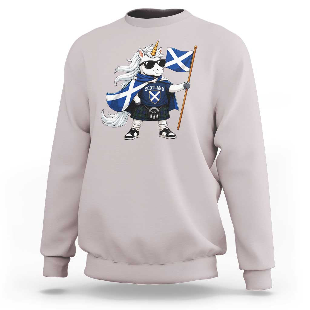 Funny Scotland Unicorn Sweatshirt Cool Scottish Unicorn with Kilt Flag Scotland Pride Football Fans
