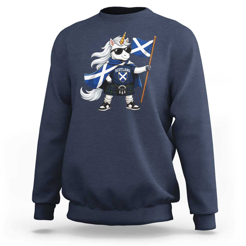 Funny Scotland Unicorn Sweatshirt Cool Scottish Unicorn with Kilt Flag Scotland Pride Football Fans