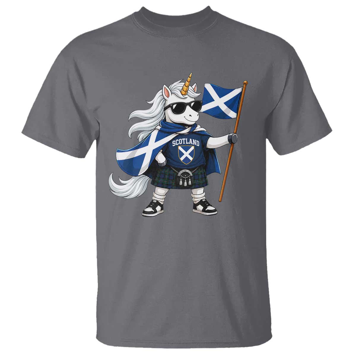 Funny Scotland Unicorn T Shirt Cool Scottish Unicorn with Kilt Flag Scotland Pride Football Fans