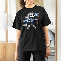 Funny Scotland Unicorn T Shirt For Women Cool Scottish Unicorn with Kilt Flag Scotland Pride Football Fans