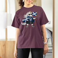 Funny Scotland Unicorn T Shirt For Women Cool Scottish Unicorn with Kilt Flag Scotland Pride Football Fans