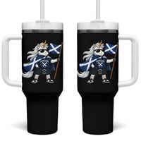 Funny Scotland Unicorn Tumbler With Handle Cool Scottish Unicorn with Kilt Flag Scotland Pride Football Fans