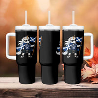 Funny Scotland Unicorn Tumbler With Handle Cool Scottish Unicorn with Kilt Flag Scotland Pride Football Fans