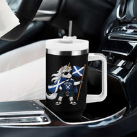 Funny Scotland Unicorn Tumbler With Handle Cool Scottish Unicorn with Kilt Flag Scotland Pride Football Fans