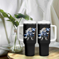 Funny Scotland Unicorn Tumbler With Handle Cool Scottish Unicorn with Kilt Flag Scotland Pride Football Fans