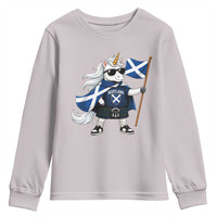 Funny Scotland Unicorn Youth Sweatshirt Cool Scottish Unicorn with Kilt Flag Scotland Pride Football Fans