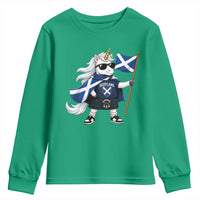 Funny Scotland Unicorn Youth Sweatshirt Cool Scottish Unicorn with Kilt Flag Scotland Pride Football Fans