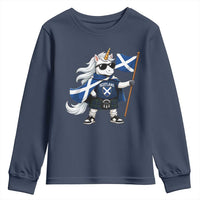 Funny Scotland Unicorn Youth Sweatshirt Cool Scottish Unicorn with Kilt Flag Scotland Pride Football Fans
