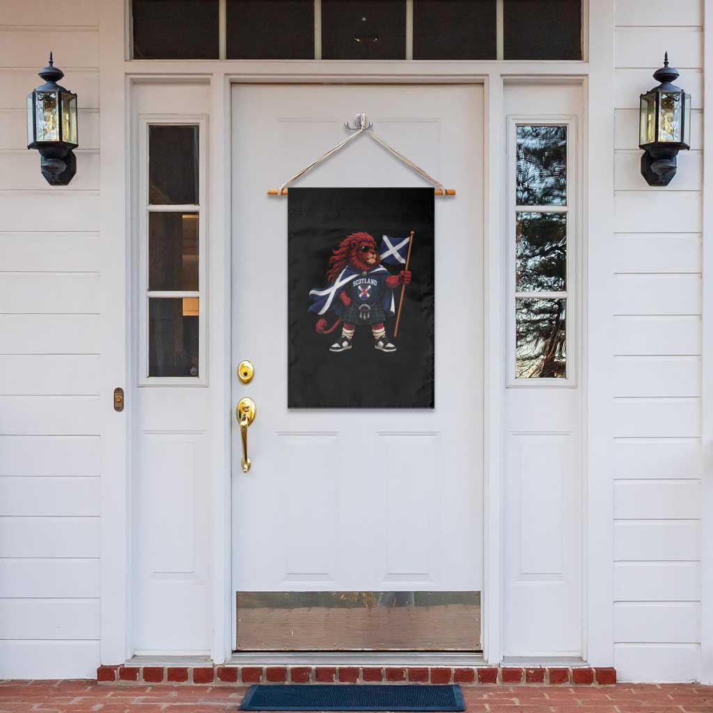 Proud Scotland Rampant Lion Garden Flag Scottish Flag Red Lion Mascot with Kilt Football Fans