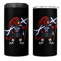 Proud Scotland Rampant Lion 4 in 1 Can Cooler Tumbler Scottish Flag Red Lion Mascot with Kilt Football Fans
