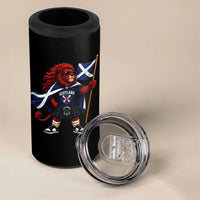 Proud Scotland Rampant Lion 4 in 1 Can Cooler Tumbler Scottish Flag Red Lion Mascot with Kilt Football Fans