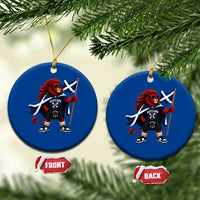Proud Scotland Rampant Lion Ceramic Ornament Scottish Flag Red Lion Mascot with Kilt Football Fans
