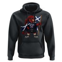 Proud Scotland Rampant Lion Hoodie Scottish Flag Red Lion Mascot with Kilt Football Fans