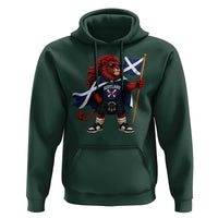 Proud Scotland Rampant Lion Hoodie Scottish Flag Red Lion Mascot with Kilt Football Fans