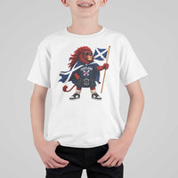 Proud Scotland Rampant Lion T Shirt For Kid Scottish Flag Red Lion Mascot with Kilt Football Fans