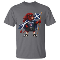 Proud Scotland Rampant Lion T Shirt Scottish Flag Red Lion Mascot with Kilt Football Fans