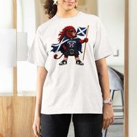 Proud Scotland Rampant Lion T Shirt For Women Scottish Flag Red Lion Mascot with Kilt Football Fans