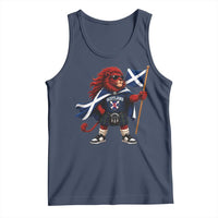 Proud Scotland Rampant Lion Tank Top Scottish Flag Red Lion Mascot with Kilt Football Fans