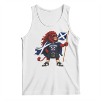 Proud Scotland Rampant Lion Tank Top Scottish Flag Red Lion Mascot with Kilt Football Fans