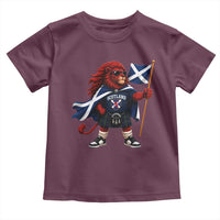 Proud Scotland Rampant Lion Toddler T Shirt Scottish Flag Red Lion Mascot with Kilt Football Fans