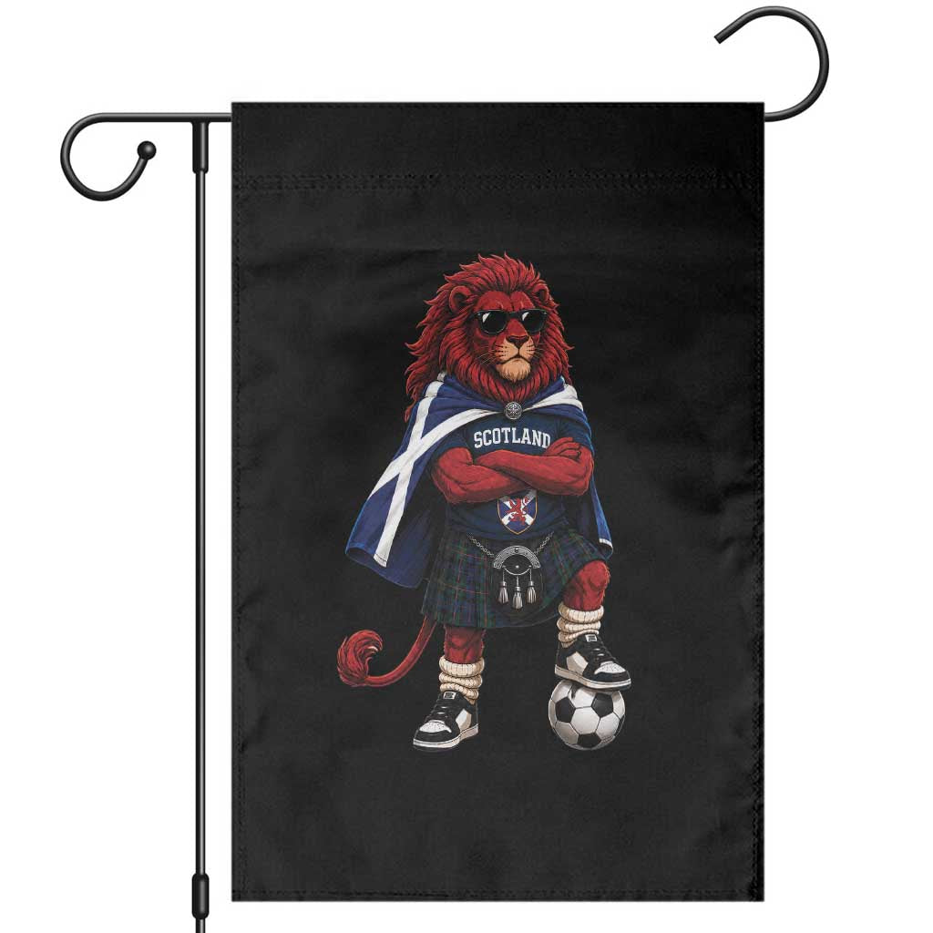 Scotland Rampant Lion Soccer Fan Garden Flag Scottish Pride Red Lion in Kilt with Sunglasses Football