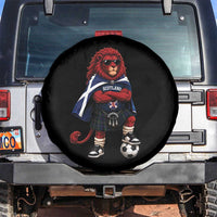 Scotland Rampant Lion Soccer Fan Spare Tire Cover Scottish Pride Red Lion in Kilt with Sunglasses Football