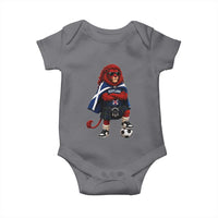 Scotland Rampant Lion Soccer Fan Baby Onesie Scottish Pride Red Lion in Kilt with Sunglasses Football