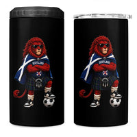 Scotland Rampant Lion Soccer Fan 4 in 1 Can Cooler Tumbler Scottish Pride Red Lion in Kilt with Sunglasses Football