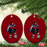 Scotland Rampant Lion Soccer Fan Ceramic Ornament Scottish Pride Red Lion in Kilt with Sunglasses Football