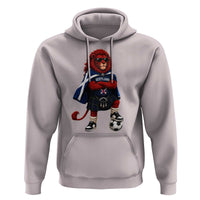 Scotland Rampant Lion Soccer Fan Hoodie Scottish Pride Red Lion in Kilt with Sunglasses Football