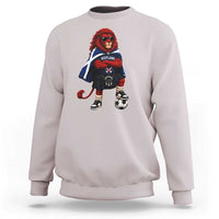 Scotland Rampant Lion Soccer Fan Sweatshirt Scottish Pride Red Lion in Kilt with Sunglasses Football