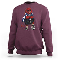 Scotland Rampant Lion Soccer Fan Sweatshirt Scottish Pride Red Lion in Kilt with Sunglasses Football