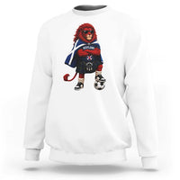 Scotland Rampant Lion Soccer Fan Sweatshirt Scottish Pride Red Lion in Kilt with Sunglasses Football