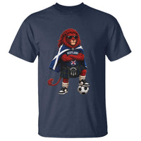 Scotland Rampant Lion Soccer Fan T Shirt Scottish Pride Red Lion in Kilt with Sunglasses Football