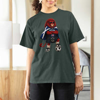 Scotland Rampant Lion Soccer Fan T Shirt For Women Scottish Pride Red Lion in Kilt with Sunglasses Football
